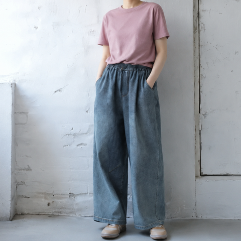 M-3XL シンプル ロング丈 体型をカバー ポケット付き 通気性良い ジーンズ M ブルー