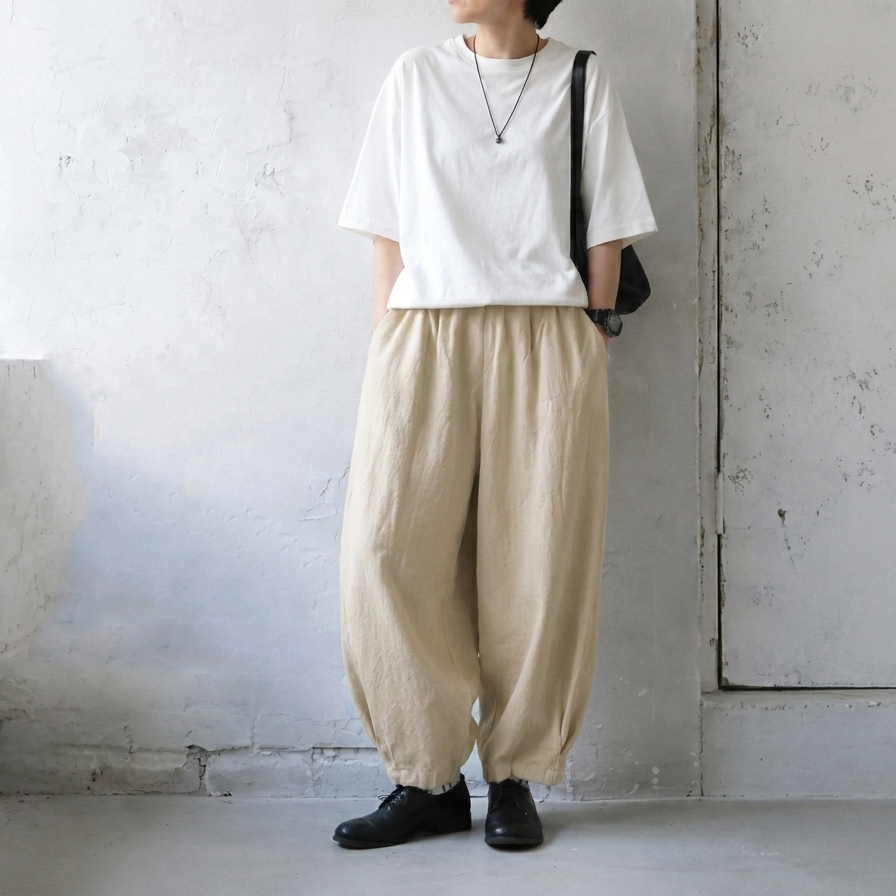 M-2XL 綿麻 ハイウエスト 無地 ロング丈 レトロ カジュアルパンツ 2XL リネンカラー