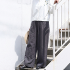 M-XLサイズ 棉麻 無地 ロング丈 レトロ ガウチョパンツ M アプリコット