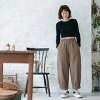 L-6XL 混紡 無地 アンクル丈（9分丈） 平日  ストレートパンツ L アプリコット