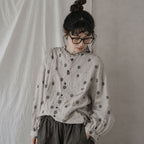M-2XL 綿麻 レトロ スタンドネック カジュアル シャツ M 写真通り