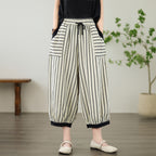 M-2XL ストライプ柄 大人っぽい 通気性良い 耐久性 カジュアルパンツ M 写真通り