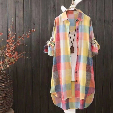 S-3XL チェック柄 ファッション シングルブレスト 折り襟 長袖 シャツ S カモフラージュチェック