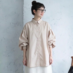 M-L 甘すぎない ふんわり袖の大人シャツ M ホワイト
