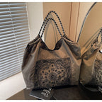 フリーサイズ 大容量 巾着タイプ 合わせやすい ショルダーバッグ トートバッグ フリー パープル