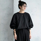 季節の変わり目M-XL デザイン性 コクーンシルエット バックボタン ロングスリーブ シャツ XL ブラック