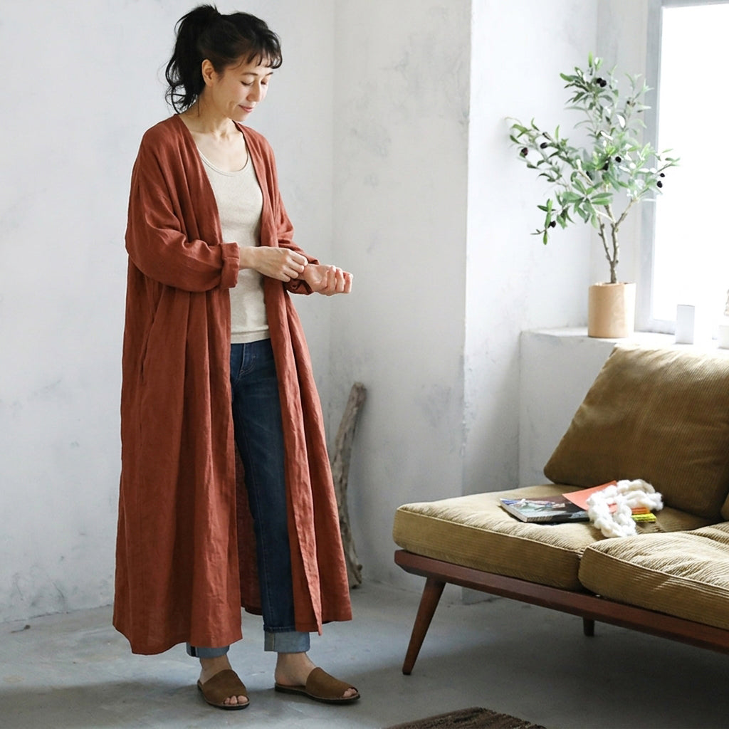 【ナチュラル】S-5XL 超人気 着回し力抜群 上品見え シンプル トレンチコート S オレンジ
