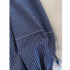M-2XL 女性らしさ全開 チェック柄  長袖 切り替え シンプル シャツ M ブルー