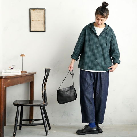 【コットン】M-2XL 女性に大人気 ボタン チェック柄 長袖 レトロ シャツ M グリーン