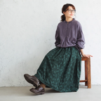 M-XL プリント 柔らかい テクスチャ シンプル 季節の変わり目 スカート M ダークグリーン
