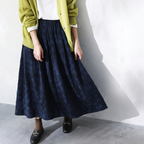 M-XL プリント 柔らかい テクスチャ シンプル 季節の変わり目 スカート M ダークグリーン