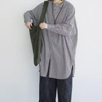 【軽やか】M-2XL  ボタン ストライプ柄 長袖 落ち肩スリーブ 森ガール シャツ M 写真通り
