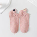 新商品をピックアップ！ 汗吸収 無地 刺繍 動物柄 ソックス 22.5-25cm ホワイト