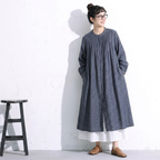 【コットン】M-2XL 新作発売！体型をカバー シンプル 無地 森ガール シャツワンピース M 写真通り01