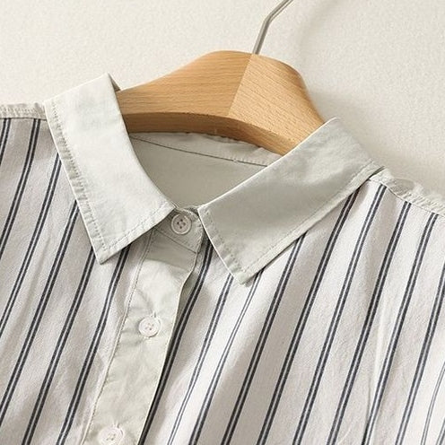 L-2XL 切替ディテールを活かした、フェイクレイヤードシャツ L ブルー