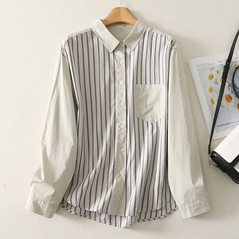 L-2XL 切替ディテールを活かした、フェイクレイヤードシャツ 2XL ベージュ