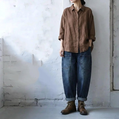 M-3XL 着回し ゆったり きれいめ デニムパンツ M ブルー