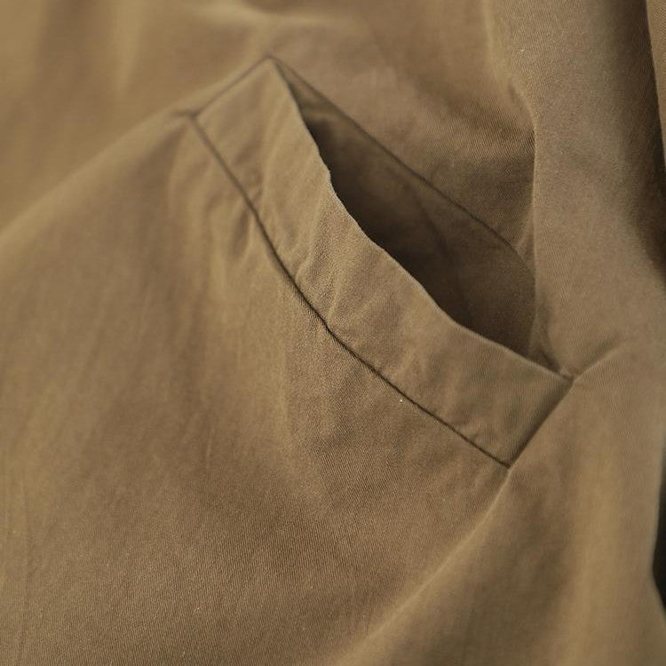 M-XL スタンドネック 無地 ボタン 長袖 ファッション トレンチコート M ダークブラウン