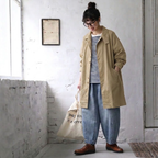 M-XL スタンドネック 無地 ボタン 長袖 ファッション トレンチコート M ダークブラウン