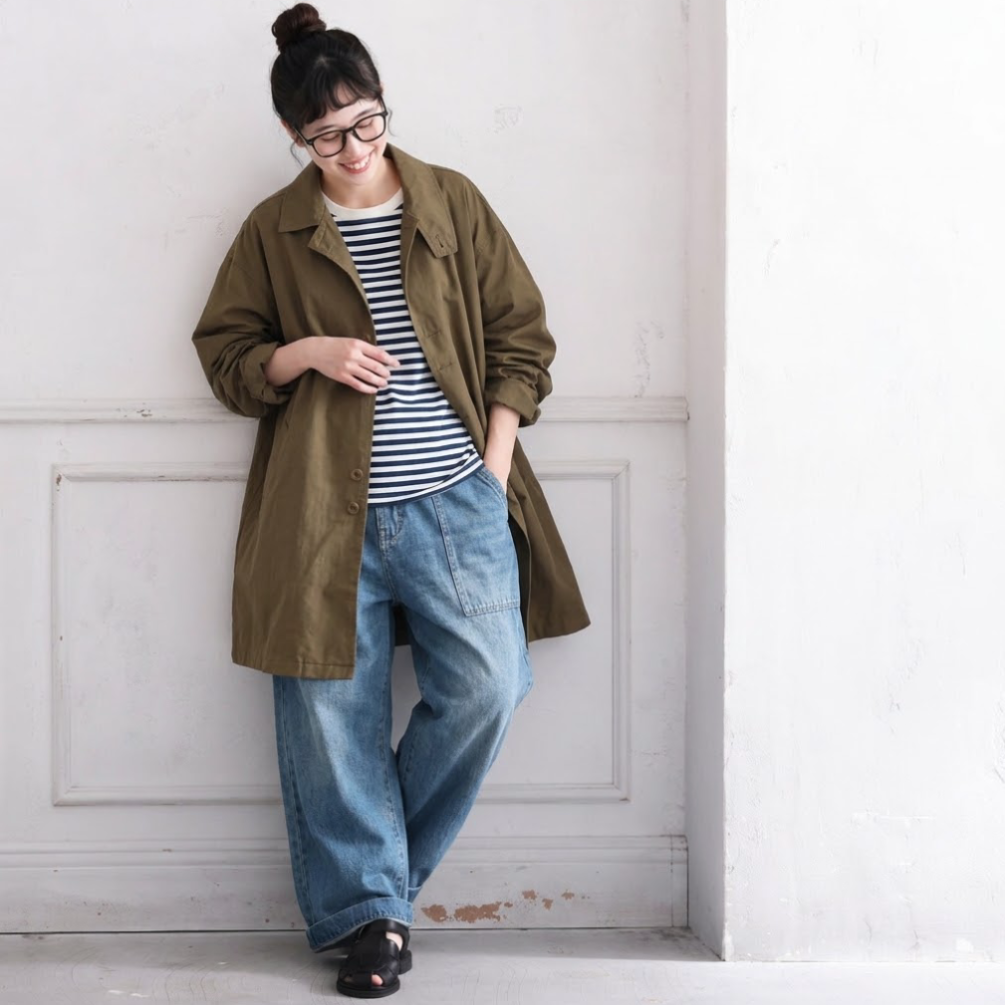 M-XL スタンドネック 無地 ボタン 長袖 ファッション トレンチコート M ダークブラウン
