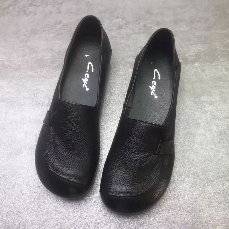 22.5-25cm  無地 シンプル フラットヒール キック ローファー 25 ブラック