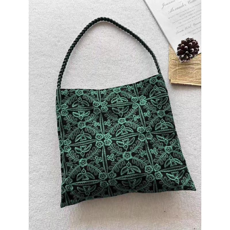 新作発売！ 葉音が聞こえる編みトートバッグ フリー グリーン刺繍