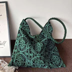 新作発売！ 葉音が聞こえる編みトートバッグ フリー グリーン刺繍
