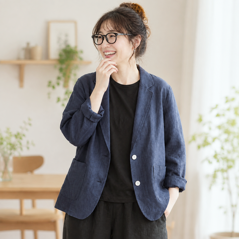 ゆったり体型カバーM-2XL ナチュラル 着痩せジャケット M アプリコット