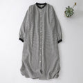 M-2XL レトロ チェック柄 ボタン 長袖 Aライン ワンピース 2XL 写真通り