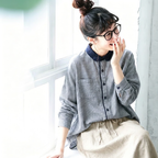 SML きれいめ 肌寒い日向け 体型カバー ロングスリーブ シャツ S ホワイト