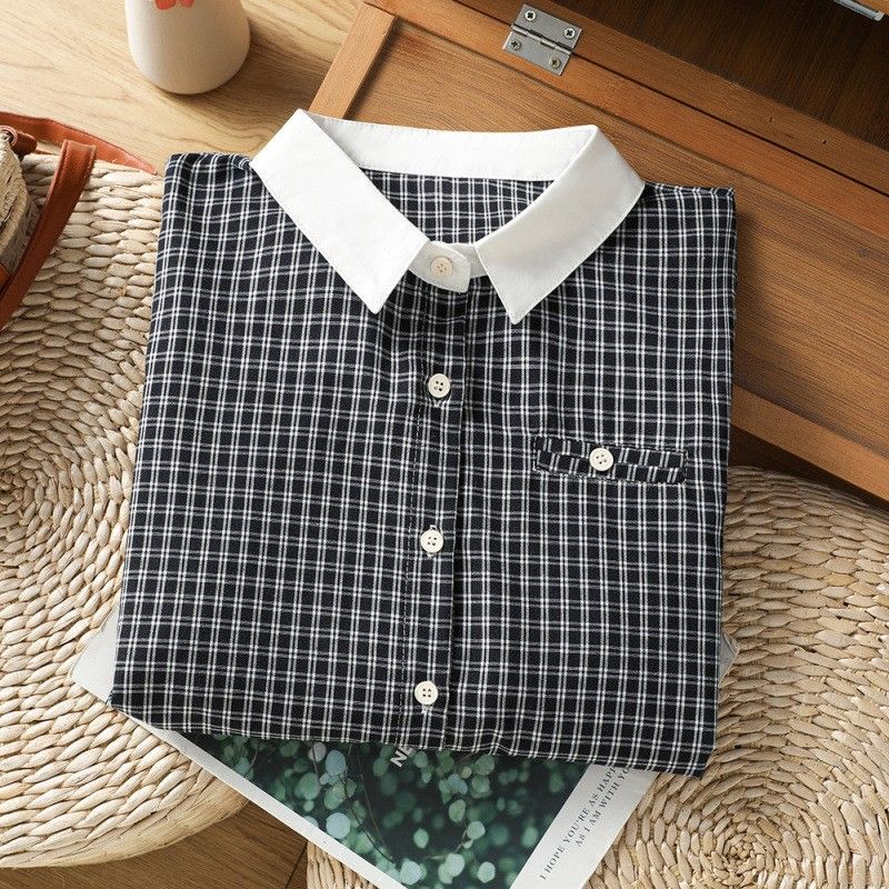 M-2XL 配色切り替え 刺繍デザイン 軽やか 長袖 シャツ M 写真通り