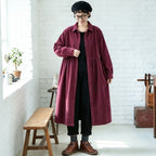 M-2XL コーデュロイ シャツカラー ギャザー きれいめ ロング丈 ワンピース M ブラック