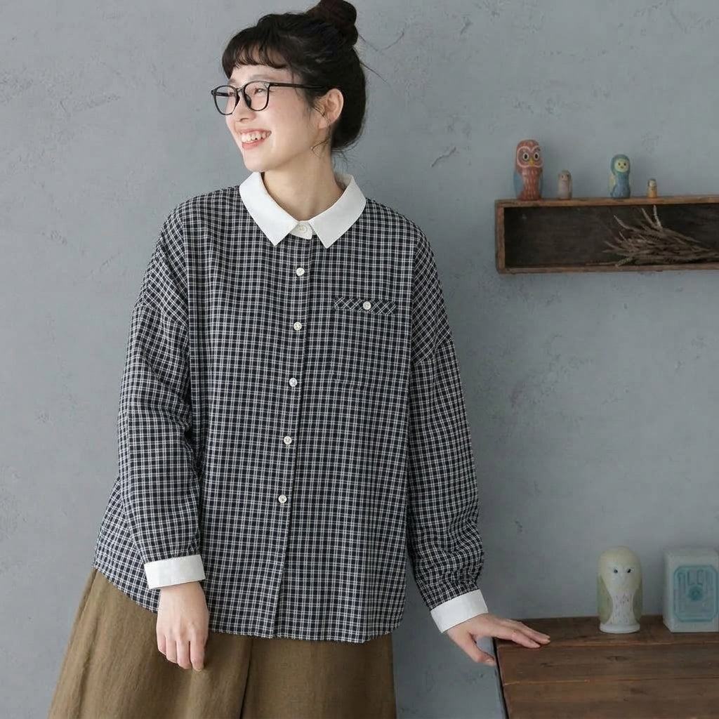 M-2XL 配色切り替え 刺繍デザイン 軽やか 長袖 シャツ 2XL 写真通り