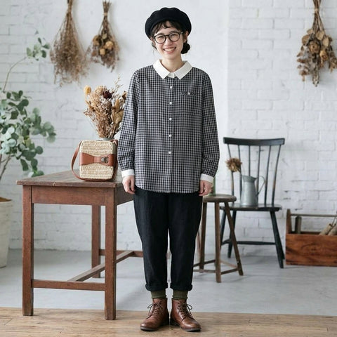 M-2XL 配色切り替え 刺繍デザイン 軽やか 長袖 シャツ M 写真通り
