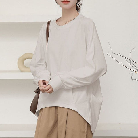 【コットン】ML 超快適 テクスチャ 肌触り柔らかい 無地 Tシャツ L アプリコット