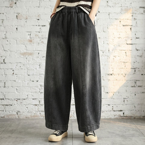 M-2XL カジュアル 無地 デニム ジーンズ 2XL ブラック