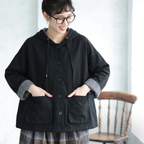 M-2XL 人気商品 ファッション チェック柄 無地 フード付き シングルブレスト 長袖 トレンチコート 2XL ブラック