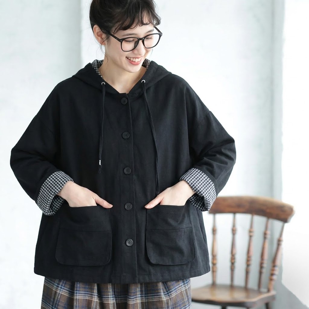 M-2XL 人気商品 ファッション チェック柄 無地 フード付き シングルブレスト 長袖 トレンチコート M オレンジイエロー