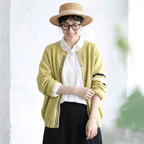 S-3XL everyday な ニットカーディガン 3XL イエロー