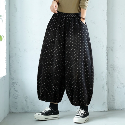 M-2XL 人気新品 ドット柄 プリント カジュアル スリム効果 ジーンズ 2XL ブラック