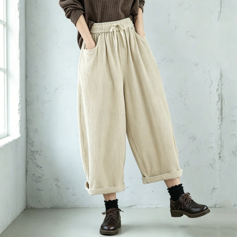 M-3XL コーデュロイ シンプル アンクル丈 カジュアルパンツ M コーヒー