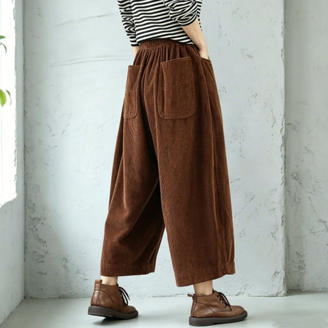 M-3XL コーデュロイ シンプル アンクル丈 カジュアルパンツ M コーヒー