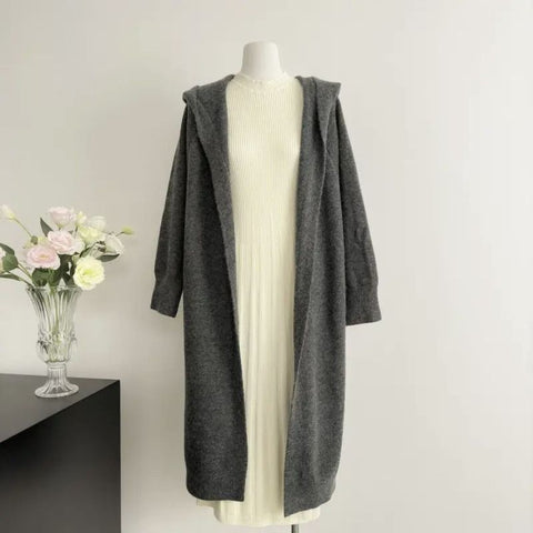 XS-2XL 新商品＆再入荷 長袖 無地 フード付き カーディガン XS ダークグレー