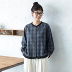 M-2XL チェック柄 シングルブレスト シンプル 長袖 シンプル シャツ M 写真通り