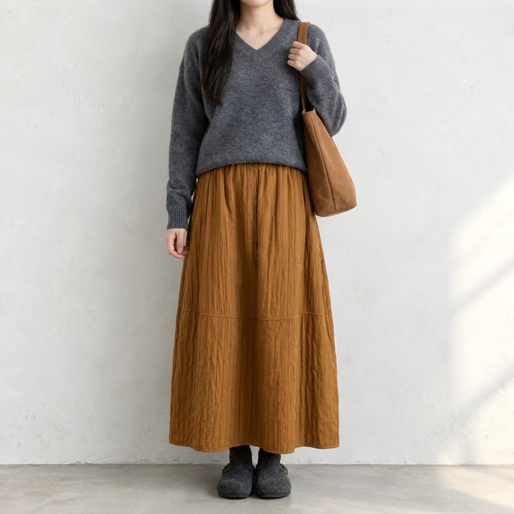 S-XL バルーン 無地 レトロ ハイウエスト スカート S パンプキン