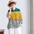 S-5XL シンプルコーデにアクセント 幾何柄シャツ 5XL 写真通り1