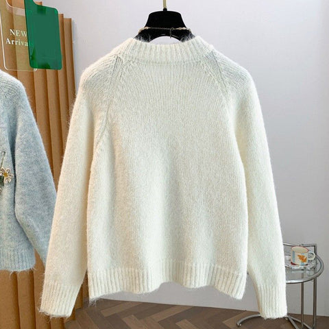 お買い得！刺繍 花模様 スウィート シングルブレスト 長袖 カーディガン フリー イエロー