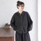 毎日モテ続けちゃう！M-2XL レトロ 着回し ゆったり 長袖 ポケット付き ジャケット M ダークグレー