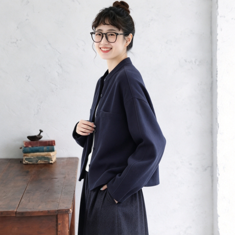 毎日モテ続けちゃう！M-2XL レトロ 着回し ゆったり 長袖 ポケット付き ジャケット M ダークグレー