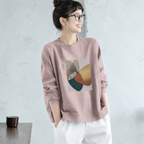 M-2XL プリント ノーマルスリーブ 幾何模様 着回し 長袖 カジュアル Tシャツ 2XL ピンク